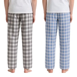 LICWOYAR Men's Pajama Pants Lightweight Cotton Pjs Bottoms Sleepwear Sleep & Lounge with Pocket 2Pack(2BlueGray-M)