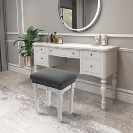 BUYUE 4 pcs Vanity Stool Bench Covers, Luxury Crease-Resistant Jacquard Fabric Saddle Bar Stool Slipcovers Stretch Washable, (Rectangle, 4 Counts, Gray)