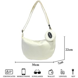 YingStar Crossbody Bag Women Crescent Bag Medium Shoulder Messenger Bag Ladies Cross Body Bag Waterproof Dumpling Bag Sling Half Moon Bag Women Across body Bag Girls Nylon Chest Bag Hobo Fanny Packs