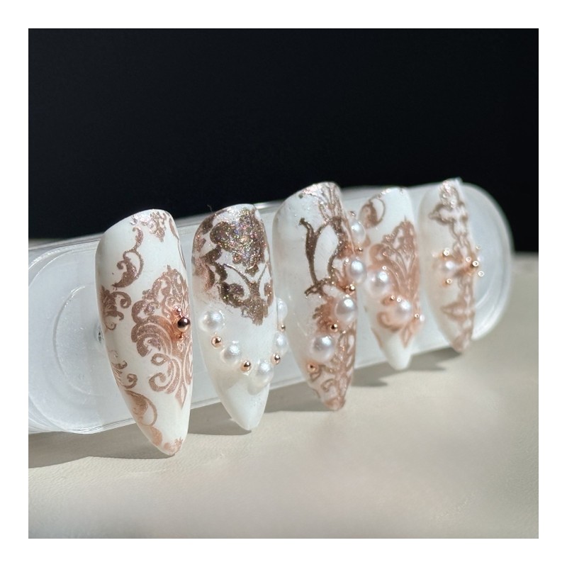 06:45AM, rosy preview |Vintage medieval nails - almond / 06:45AM,