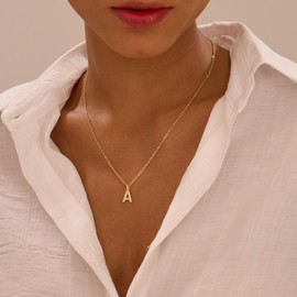 MDIEEL Initial Necklaces for Women, Dainty 14k Gold Plated Letter Necklace Cute A-Z Pendant Name Necklace Fashion Accessories Choker Necklaces for Women Trendy Jewelry Gifts (A.)