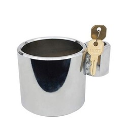 Mytee Products 5th Wheel King Pin Lock - Heavy Duty Chromed Solid Steel Anti Theft for RVs, Container, Trailers with Warning Tag & 2 Keys (1 - Pack)