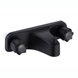 Mobile Home RV Tub Shower Center-Set Faucet, 8 inch, 2-Handle, Chrome with Clear Acrylic Handles (BLACK)