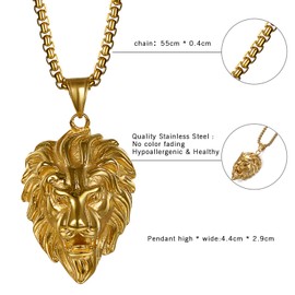 Cupimatch Men's Stainless Steel Necklace Gold Eagle Engraved Live to Ride Pendant High-Gloss Polished with 55 cm Chain Silver Black, Stainless Steel
