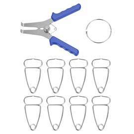 QWORK Miter Spring Clamps Kit, Includes 8 Miter Clamps & 1 Pliers, Ideal for Picture Frames, Wood Trim, Moldings, and Compound Miters