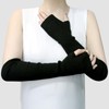 SEYUFN Winter Fingerless Long Gloves for Women Cashmere Blended Knitted
