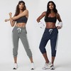 SPECIALMAGIC Women's 2 Pack Capri Pants Cropped Joggers with Pockets