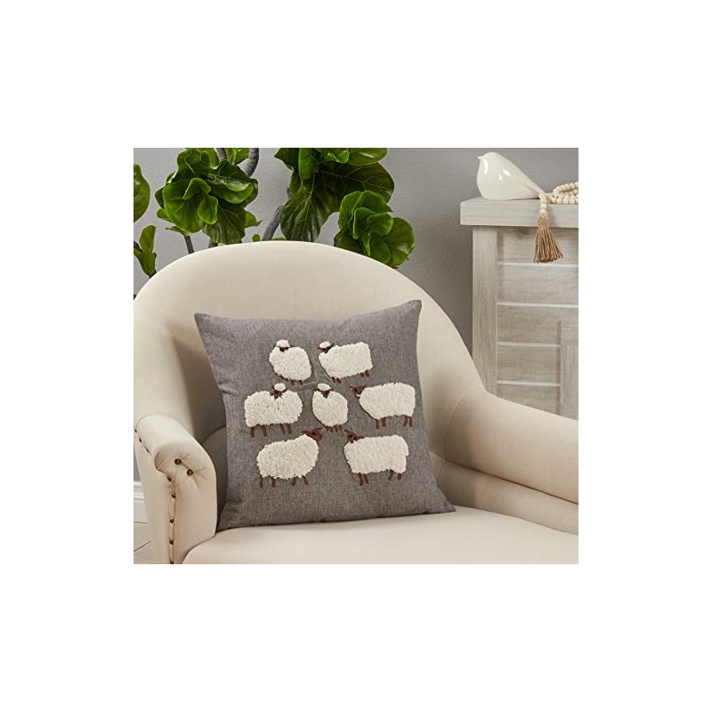 Embroidered Sheep Pillow