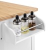 Yaheetech Kitchen Cart with Bamboo Tabletop, 34.5" Width Rolling Kitchen