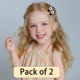 Soccer Hair Clips for Girls Football Clips for Hairs Decoration Accessories Soccer Hair Barrettes for Women Sports Clip Football Lovers Players Birthday Gifts 2Pcs