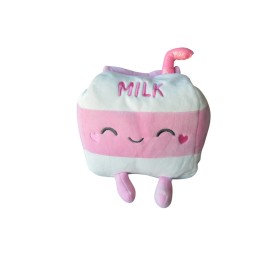 Play Right NWT Play Right Hug Me Strawberry Milk 8" Food Plush Gift Toy Valentine's Day