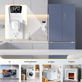 BSEED Surge Protector, 1800W Wall Surge Protector for Refrigerator, TV, PC, Home Appliance, Voltage Regulator with LED Display Screen, Adjustable Voltage Protector, 15A, 120V, 4 Pack