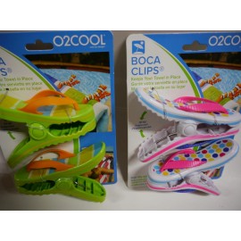 Boca  New Set Boca Clips BEACH Towel Holder Your Choice of Set - Set of 2 BOCA Clips PINK FLAMINGO Beach Towel Hold