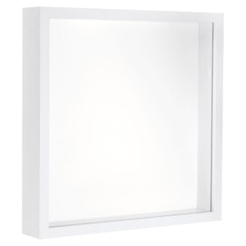 PATIKIL 10x10 Shadow Box Frame, Wooden Dried Flower Photo Frame Floating Photo Frame Acrylic DIY Display Case for Flowers Ticket Crafts and Photos, White