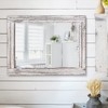 AAZZKANG Rustic Wall Mirror Rectangle Wood Framed Mirrors Large 20"x16"