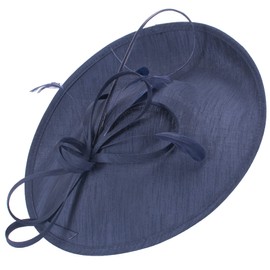 Lawliet Women Navy Blue Wedding Occasion Sinamay Fascinator Hat Headband Headpiece T444