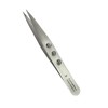 Set of 8 Precision Tweezers with Fine Tips Lightweight Perforated