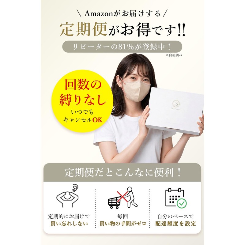 LaViness Mask, Small, Made in Japan, Non-woven Fabric, Individually Packaged,