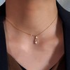 TseenYi Small Diamond Teardrop Necklace CZ Teardrop Pendant Necklace Gold