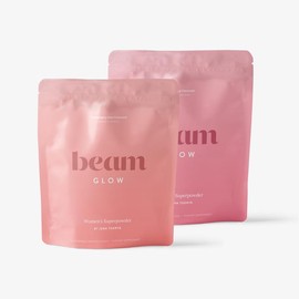Beam Glow, Women's Daily Superpowder for Hormone-Bance Support - Vegan, Caffein Free -  Trio/ Duo Flavour Pack (30 or 45 Servings) - Choose Your Pack:_Duo Pack (Strawberry Kiwi + Raspberry)