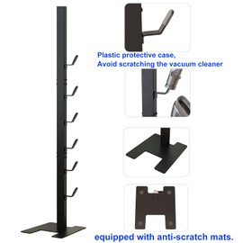 MOOPHY Vacuum Stand Holder Compatible for Dyson V6 V7 V8 V10 V11 V12 V15, Floor Handheld Cordless Vacuum Accessory Holder with 6 Hooks, Metal Storage Bracket Organizer