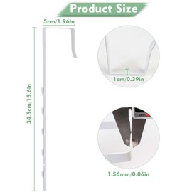 FWUNYVN Over-The-Door Mirror Hanger,Adjustable Door Mirror Hanger Set with Protective Lining,2 Over The Door Mirror Hook Mirror Brackets Perfect Height and Fit (Mirror Not Included)-White