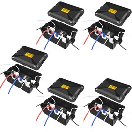 NineLeaf Large Waterproof Outdoor Electrical Box (12.5 x 8.5 x 5 Inch), IP54 Extension Cord Cover with 7 Cable Entries, Plug and Outlet Protector for Garden Holiday Lights, Black,5PK