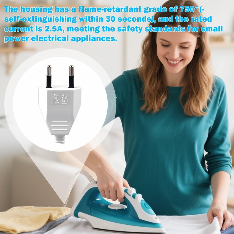Flat Euro Plug, 2 Pieces Power Plug, Euro Flat Plug,