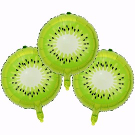 Kiwifruit Balloons Foil Fruity Balloons Summer Foil Balloon for Kiwifruit Themed Party Decoration Supplies Birthday Decor Ballons Hawaiian Decorations Summer Fruity Arch Kits Party Balloon Sets 3 PCS