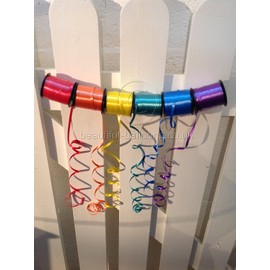 Beautiful Balloons 6 rolls of rainbow colour curling ribbon - unicorn colours circus retro pride gift wrapping