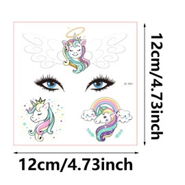 Weploda Pack of 20 children's tattoos, unicorn tattoos set, waterproof children's tattoos, it can be used by boys and girls, suitable for parties or everyday life