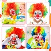 SIWOKJJO Pack of 5 Clown Costume Accessories, Rainbow Wig, Clown,