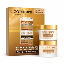 Cicatricure Crema Bundle: Gold Lift Día y Noche; Resultados Visibles en 6 Semanas, Tratamiento Antiarrugas con Péptidos y Oro, Reafirma, Redefine Contorno Facial, con FPS 30,2 Tarros de 50 g