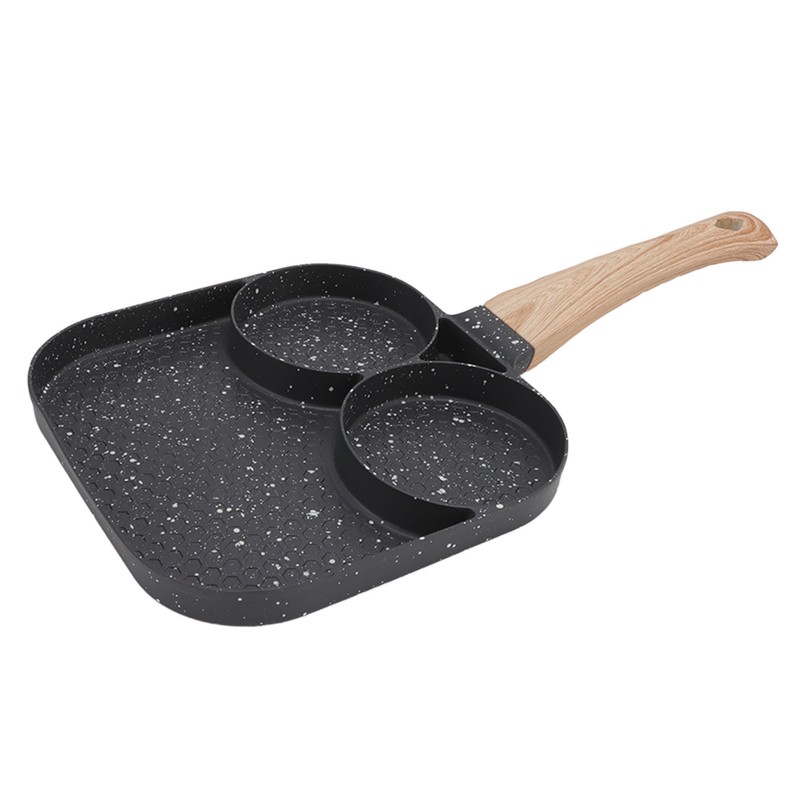 3 in 1 Breakfast Pan Prevents Stick Heat Resistant Divided