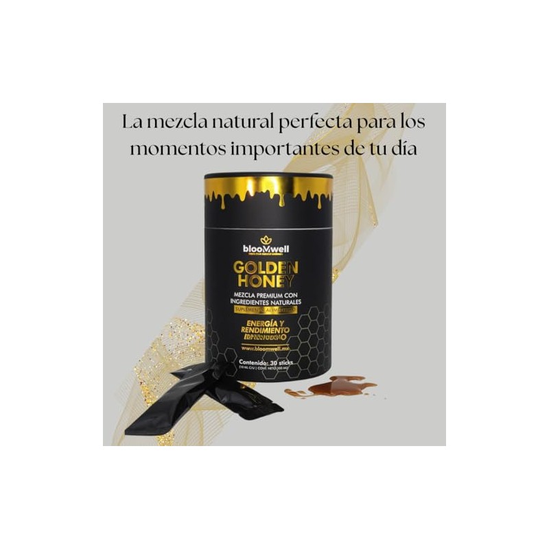 Bloomwell Golden Honey Mezcla Miel Superalimentos Naturales Energía Vitalidad Diaria