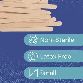 Dukal Small Wooden Wax Sticks - Body Hair Removal Applicator for Waxing, 3/8” x 4.5” (Pack of 100)