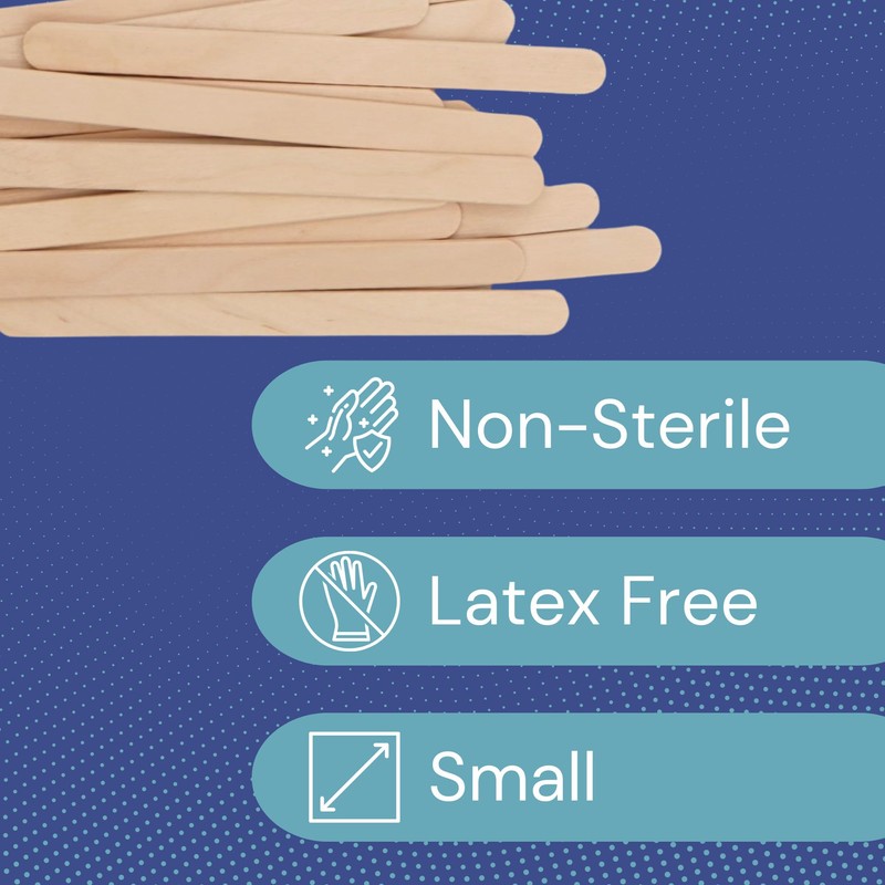 Dukal Small Wooden Wax Sticks - Body Hair Removal Applicator
