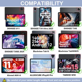 Universal 11 Inch Tablet Case for DOOGEE U11/U11 Pro /T40/T30S/T30SE/T30 Pro/T30 Ultra, Blackvie w Tab90 WiFi/Tab16/Tab16Pro, TABWEE T90, JJGJ P80, TECLAS T P50/T50HD OUKITEL OTOT8/OT11