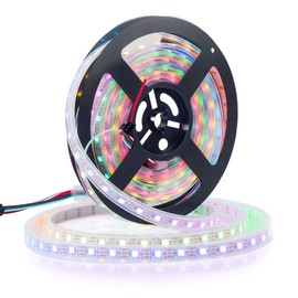 BTF-LIGHTING WS2812B RGB ECO LED Strip, Chasing Effects 5050SMD Individually Addressable 16.4FT 60Pixels/m 300Pixels Flexible Dream Color IP67 for Bedroom DIY Projects DC5V(No Adapter or Controller)