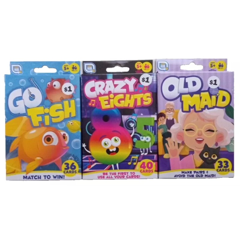 Games Hub Old Maid, Go Fish & Crazy Eights, New