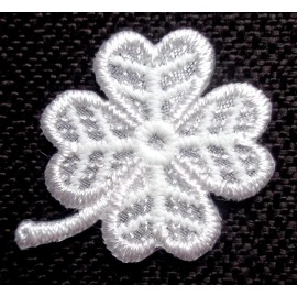 Unbranded SHAMROCK WHITE IRON ON PATCH 1-1/8" x 7/8"