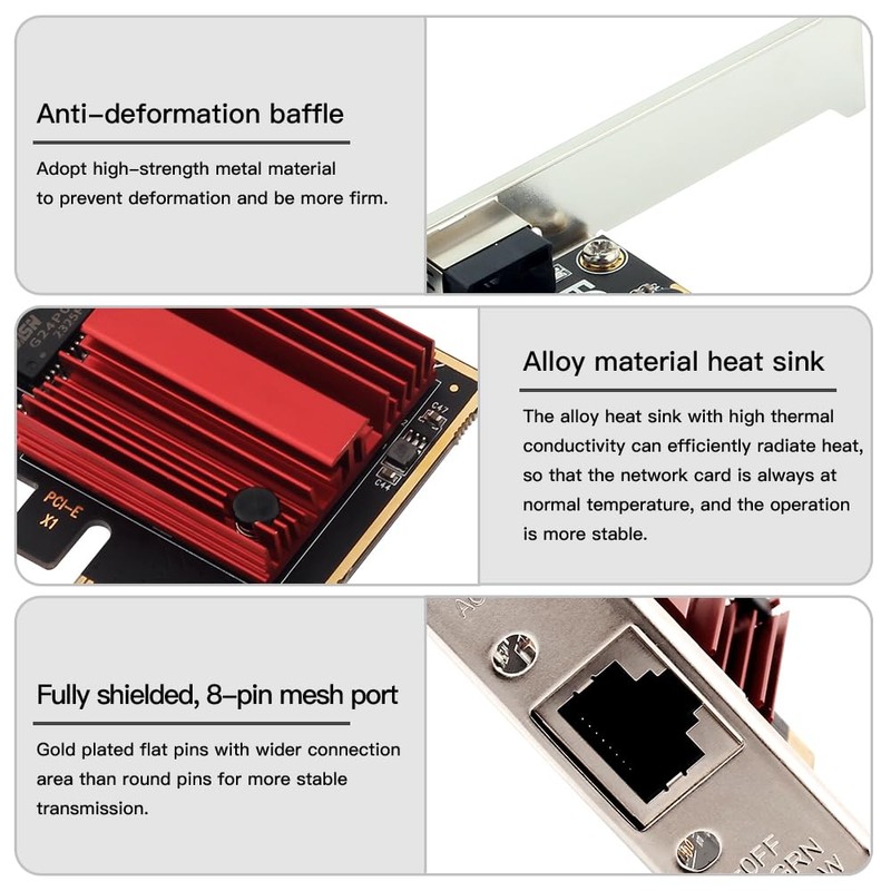 FENVi 2.5 Gigabit PCIe Network Card, 2500Mbps Ethernet Adapter with