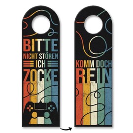 Door Hanger with Controller Motif in Retro Look with Controller for Real Gamers or Their Gamer Rooms and Nerds Arcade Computers