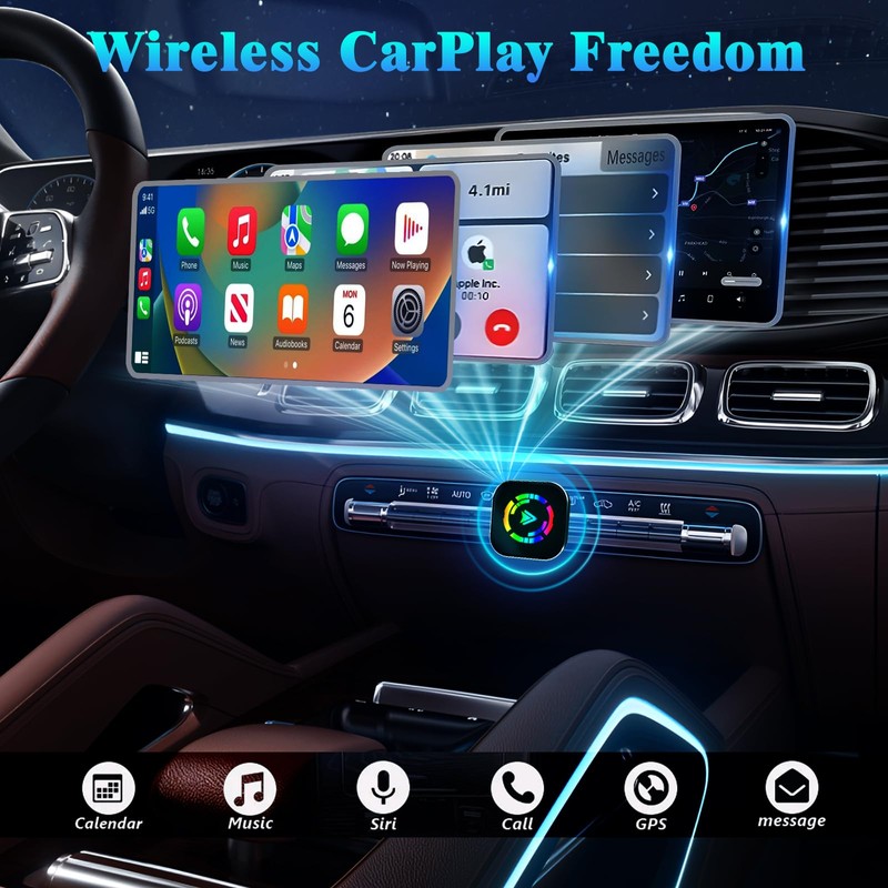 Wireless CarPlay Adapter, 2026 Upgraded Wired to Wireless for Apple
