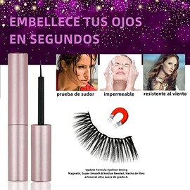 Pestañas Postizas Magneticas, Kit de 10 Pares Pestañas Magnéticas con Delineador Magnético y Pinzas, 3D Pestañas Postizas Reutilizables Naturales con Espejo, No Necesita Pegamento