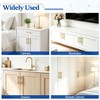 Qimoo 4 Pack Brushed Gold Cabinet Handles, 3-3/4 in Hole