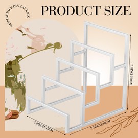 DoubleFill 2 Pack Purse Organizer for Closet Display 4 Layer Sliver Riser Stand Clutch Purse Organizer Display Metal Wallet Rack for Handbag Home Retail Boutique Store Supplies