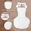 aspire White Apron Retro Ruffle Cooking Apron Maid Costume for