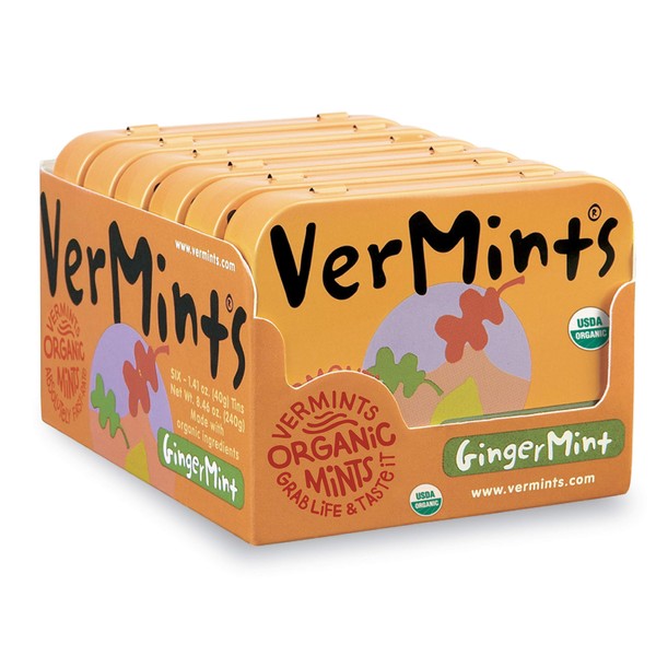 Organic Breath Mints by VerMints, GingerMint Flavor, All Natural, Non-GMO,