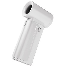 UCLOUDSOME Handheld Portable Powerful Small Fan 12H Max Cooling Time, 4000mAh Type-C Rechargeable Personal Battery Operated Mini Pocket Fan with 3 Speeds for Home/Office/Travel/Outdoor - White